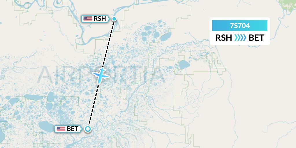 7S704 Ryan Air (USA) Flight Map: Russian Mission to Bethel