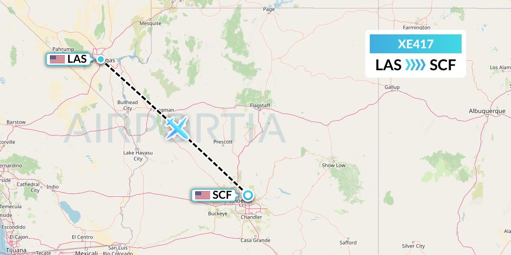 XE417 Jsx Flight Map: Las Vegas to Scottsdale