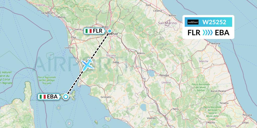 W25252 Flex Flight Flight Map: Florence to Elba