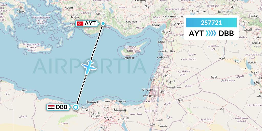 2S7721 Star Equatorial AL Flight Map: Antalya to El Alamein