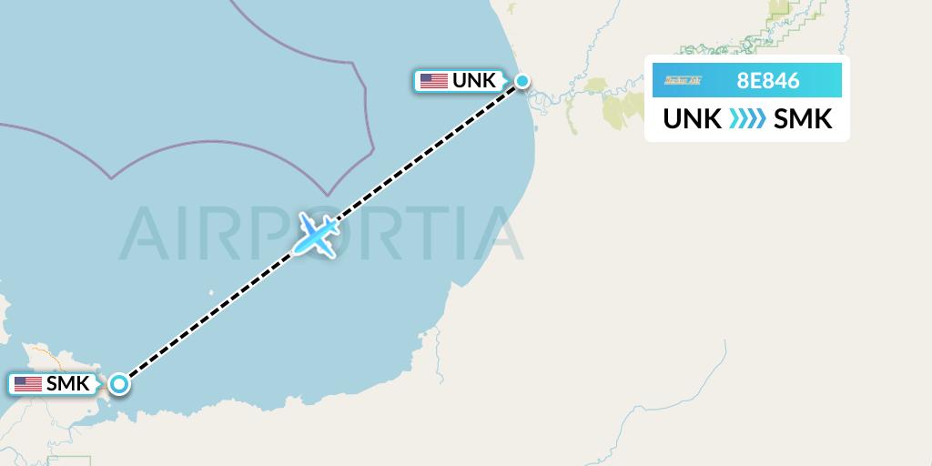 8E846 Bering Air Flight Map: Unalakleet to St Michael