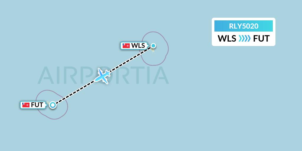 RLY5020 Air Loyaute Flight Map: Wallis to Futuna Island