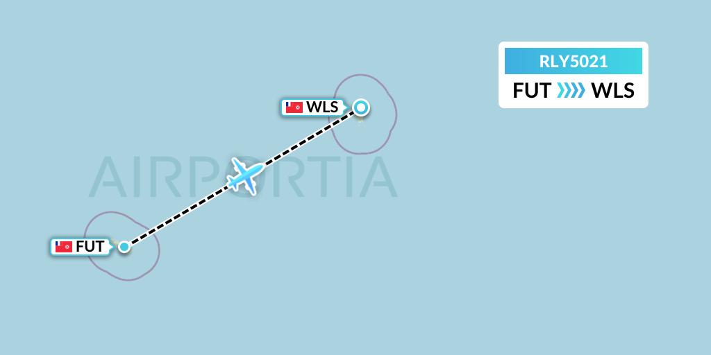 RLY5021 Air Loyaute Flight Map: Futuna Island to Wallis