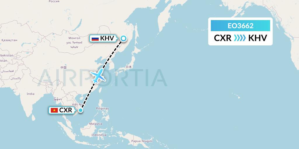 EO3662 Pegas Fly Flight Map: Nha Trang to Khabarovsk