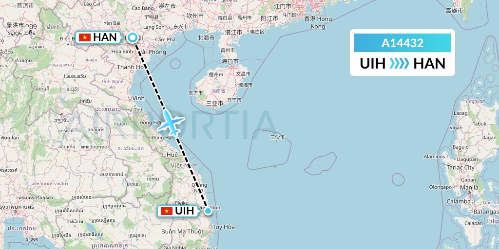 A14432 A.p.g. Distribution Systems Flight Map: Qui Nhon to Hanoi