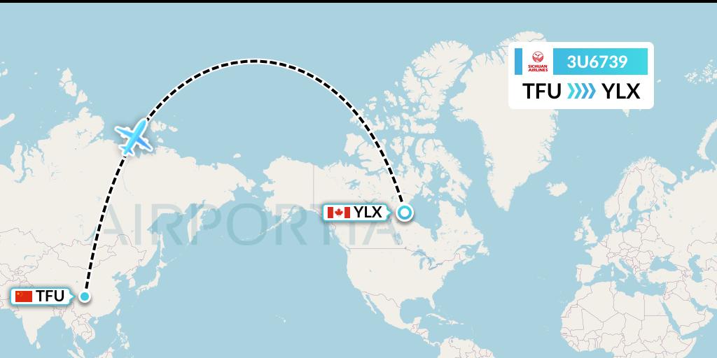 3U6739 Sichuan Airlines Flight Map: Chengdu to Long Point
