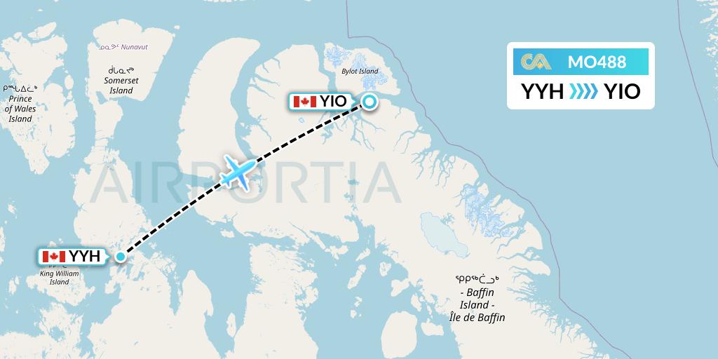 MO488 Calm Air Flight Map: Taloyoak to Pond Inlet