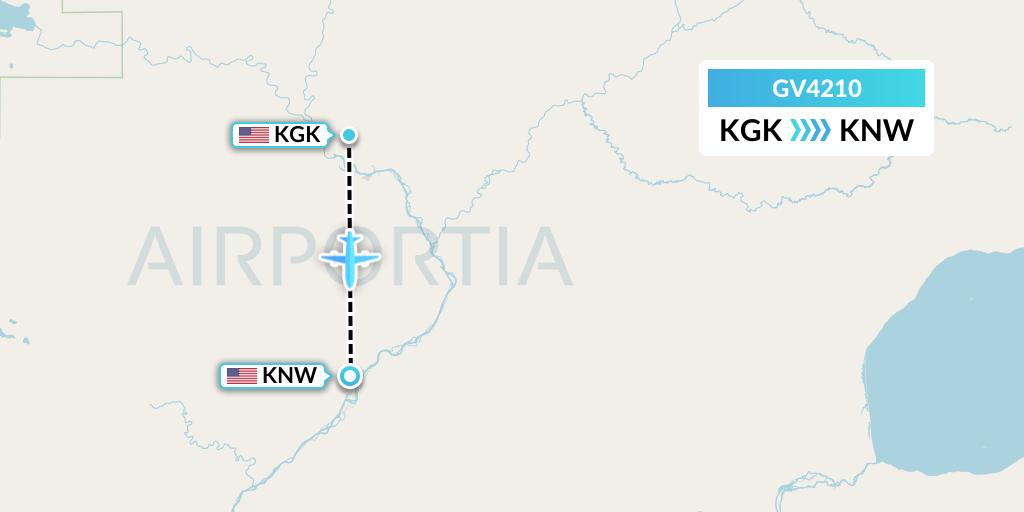 GV4210 Grant Aviation Flight Map: New Koliganek to New Stuyahok