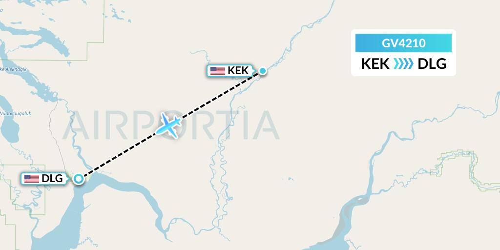 GV4210 Grant Aviation Flight Map: Ekwok to Dillingham
