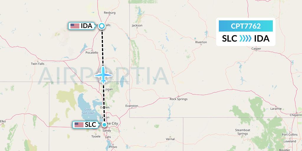 CPT7762 Corporate Air Flight Map: Salt Lake City to Idaho Falls