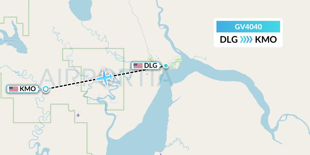 GV4040 Grant Aviation Flight Map: Dillingham to Manokotak