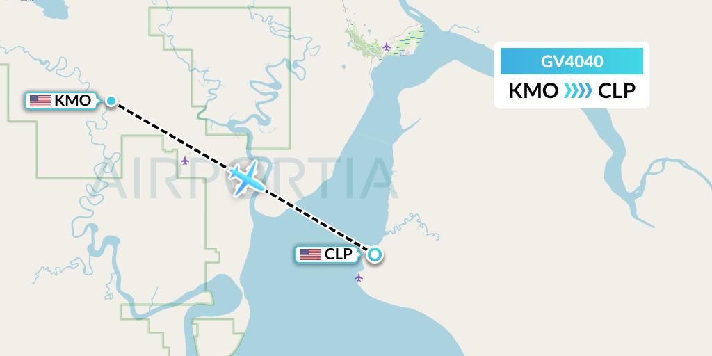 GV4040 Grant Aviation Flight Map: Manokotak to Clarks Point