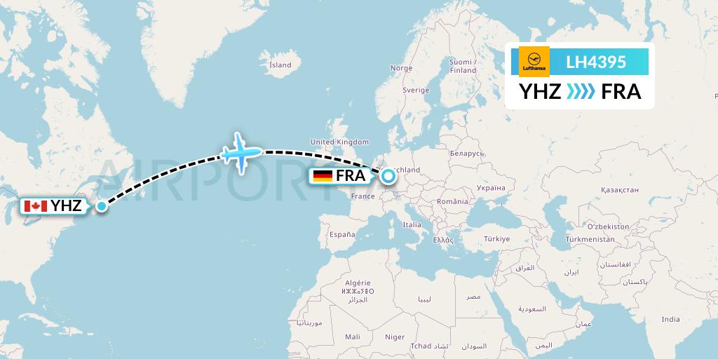 LH4395 Lufthansa Flight Map: Halifax to Frankfurt