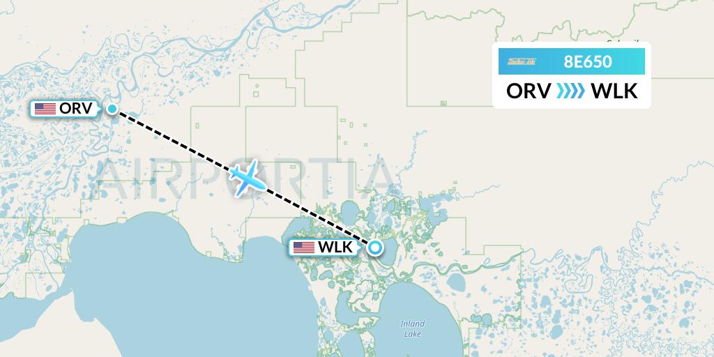8E650 Bering Air Flight Map: Noorvik to Selawik