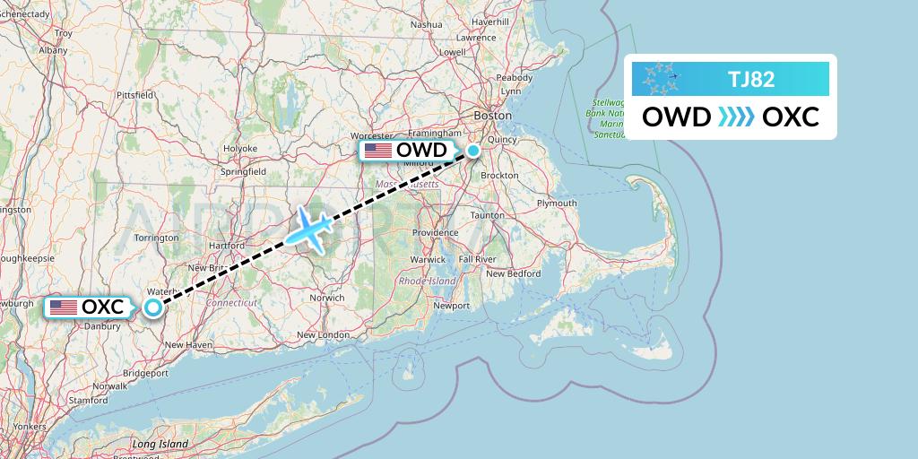 TJ82 Tradewind Aviation Flight Map: Norwood to Oxford
