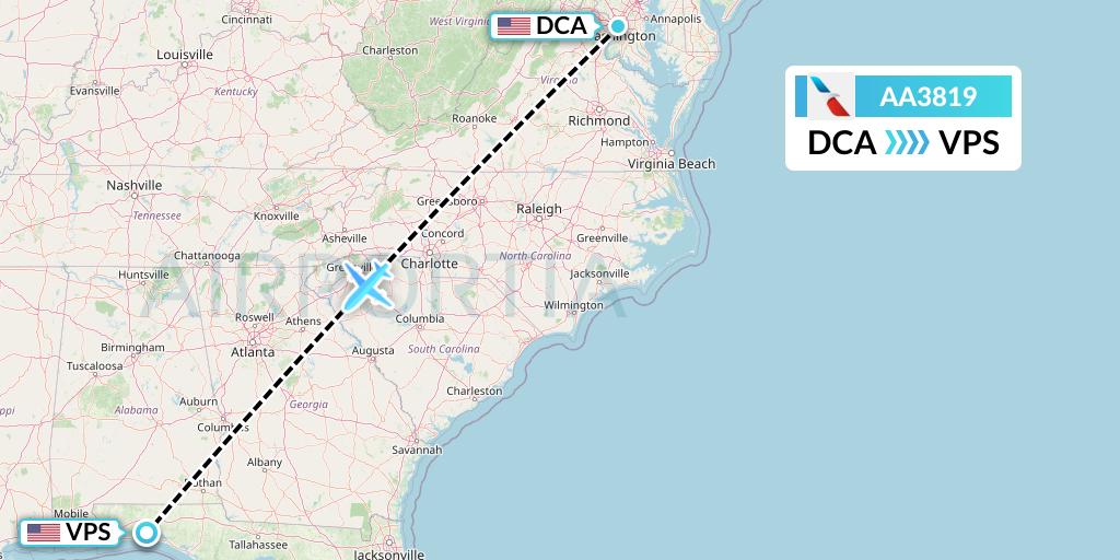 AA3819 American Airlines Flight Map: Washington to Valparaiso