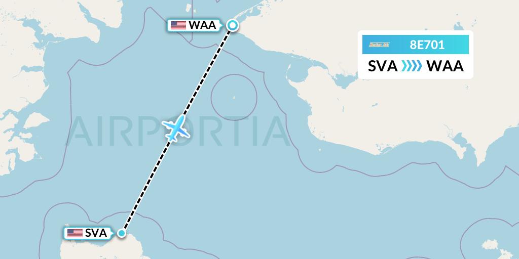 8E701 Bering Air Flight Map: Savoonga to Wales