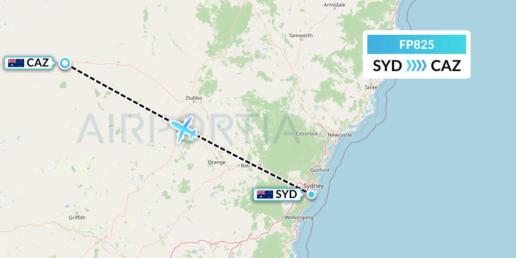 FP825 FlyPelican Flight Map: Sydney to Australia