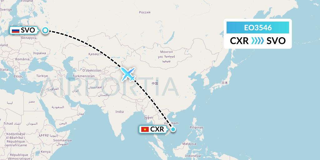 EO3546 Pegas Fly Flight Map: Nha Trang to Moscow