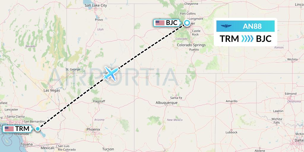 AN88 Advanced Air Flight Map: Thermal to Denver