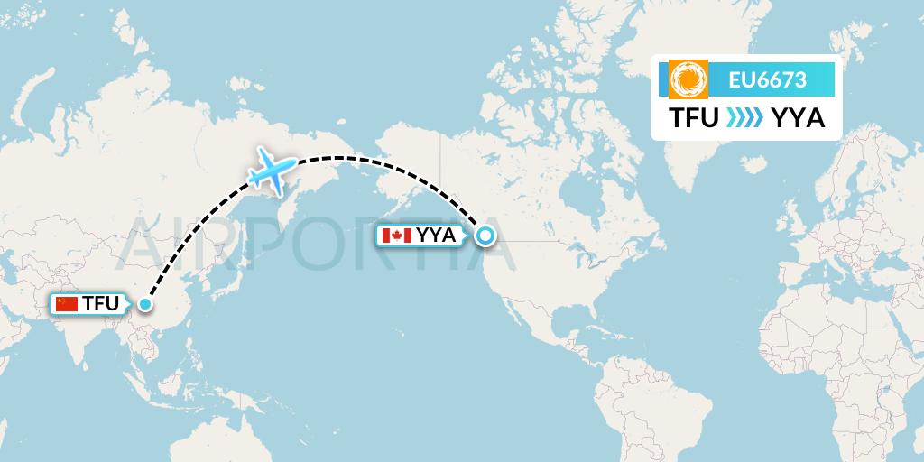 EU6673 Chengdu Airlines Flight Map: Chengdu to Big Bay Yacht Club