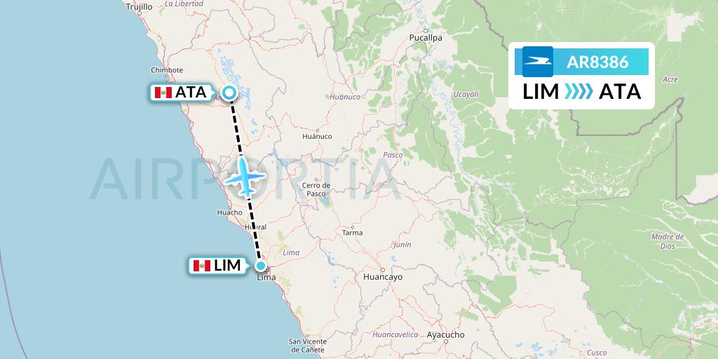 AR8386 Aerolineas Argentinas Flight Map: Lima to Anta