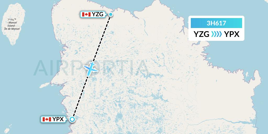 3H617 Air Inuit Flight Map: Salluit to Puvirnituq