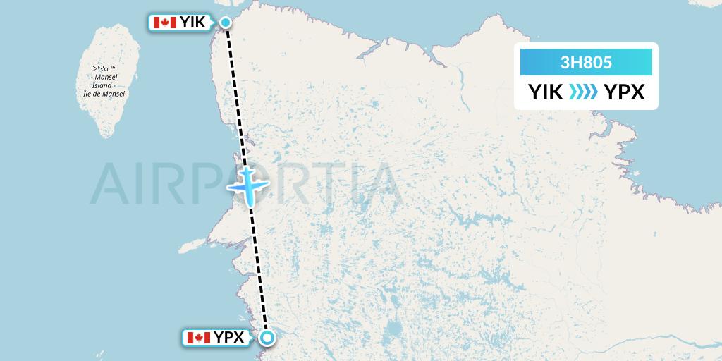 3H805 Air Inuit Flight Map: Ivujivik to Puvirnituq