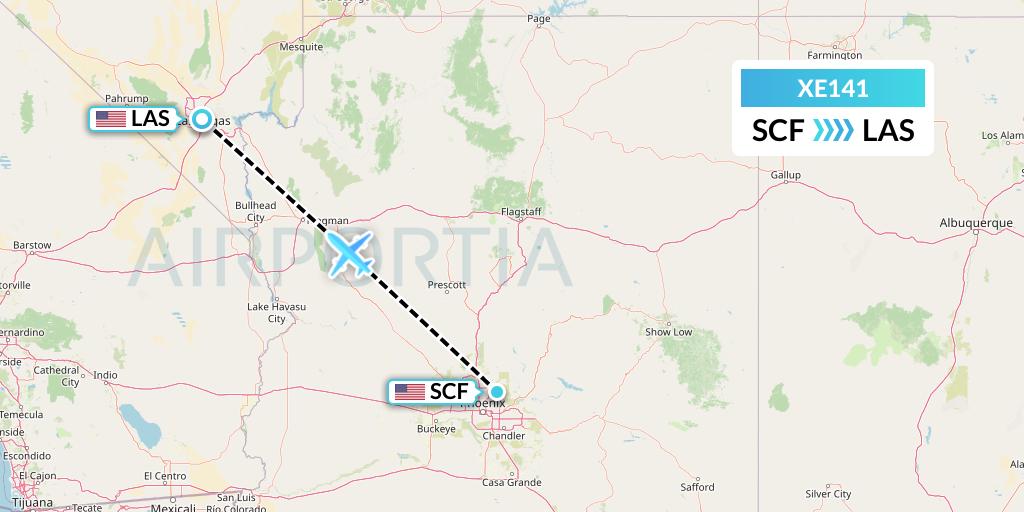 XE141 Jsx Flight Map: Scottsdale to Las Vegas