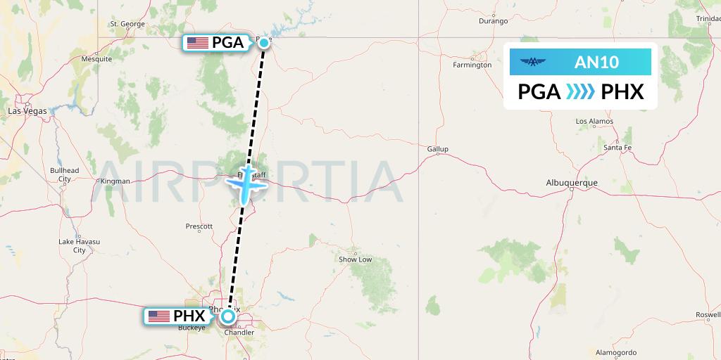 AN10 Advanced Air Flight Map: Page to Phoenix