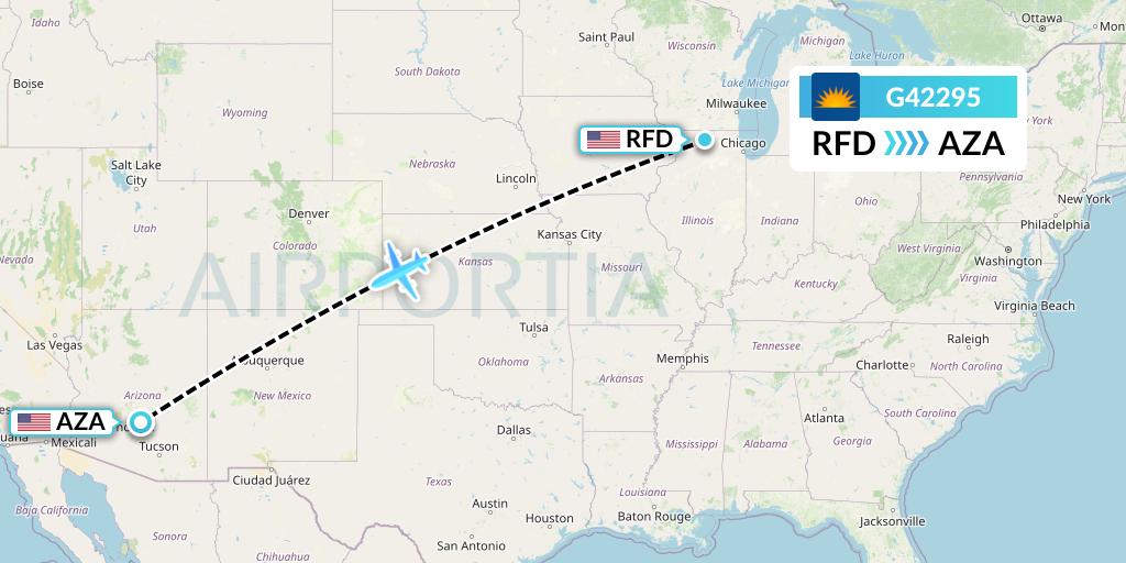 G42295 Allegiant Air Flight Map: Chicago to Phoenix