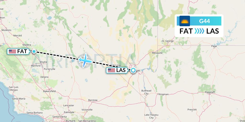 G44 Allegiant Air Flight Map: Fresno to Las Vegas