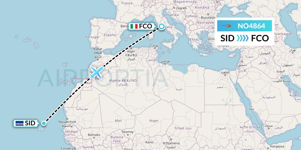 NO4864 Neos Flight Map: Espargos to Rome