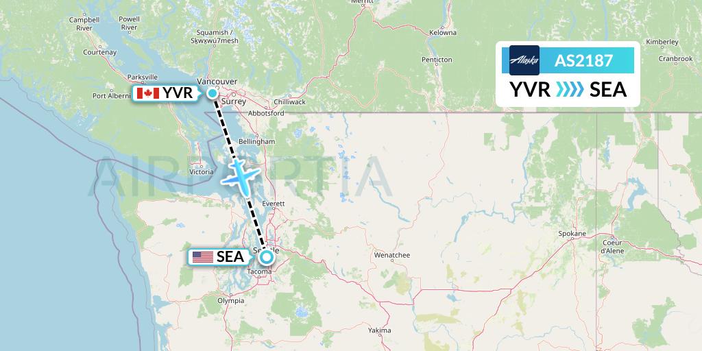 AS2187 Alaska Airlines Flight Map: Vancouver to Seattle