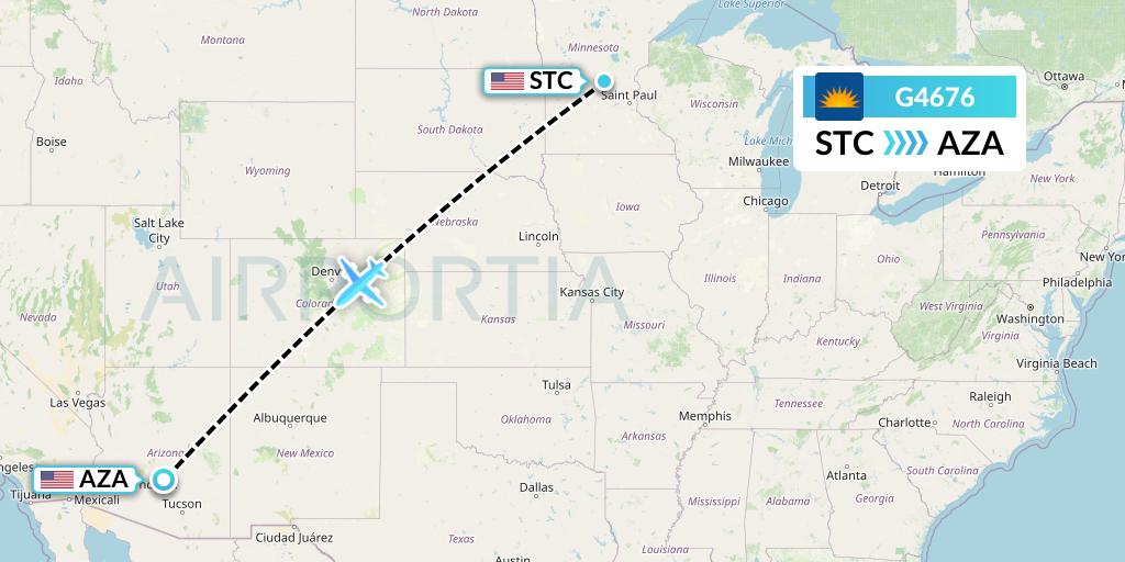 G4676 Allegiant Air Flight Map: St Cloud to Phoenix