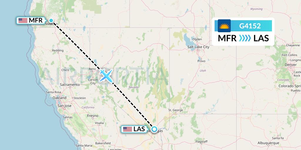 G4152 Allegiant Air Flight Map: Medford to Las Vegas