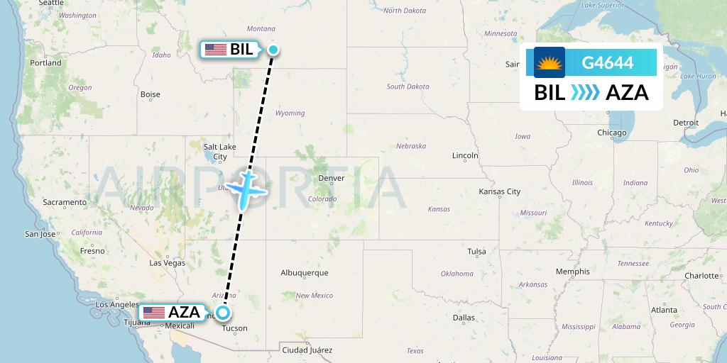 G4644 Allegiant Air Flight Map: Billings to Phoenix