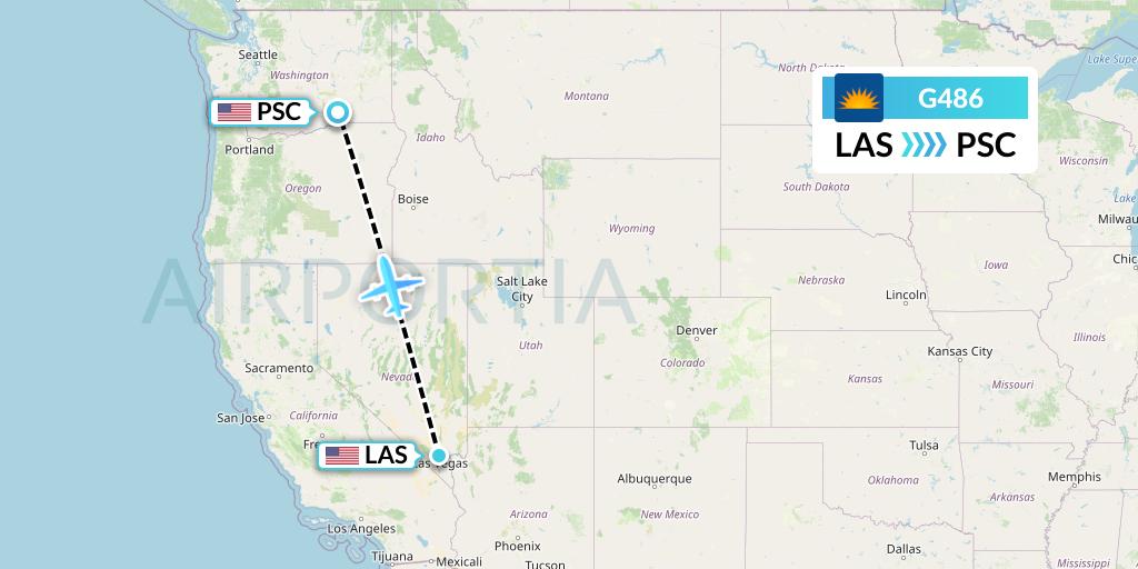 G486 Allegiant Air Flight Map: Las Vegas to Pasco