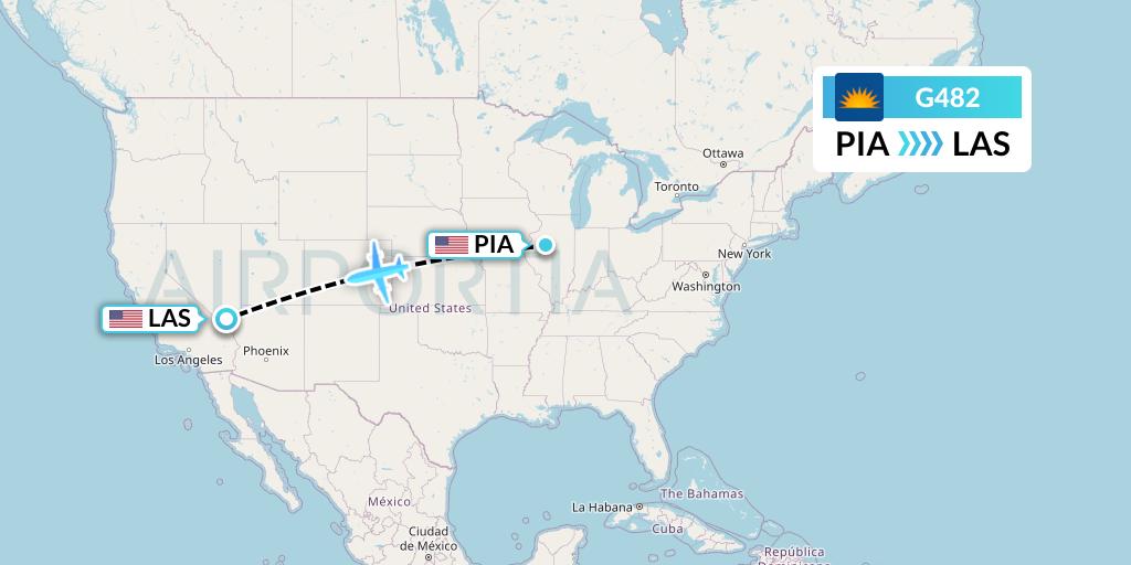G482 Allegiant Air Flight Map: Peoria to Las Vegas