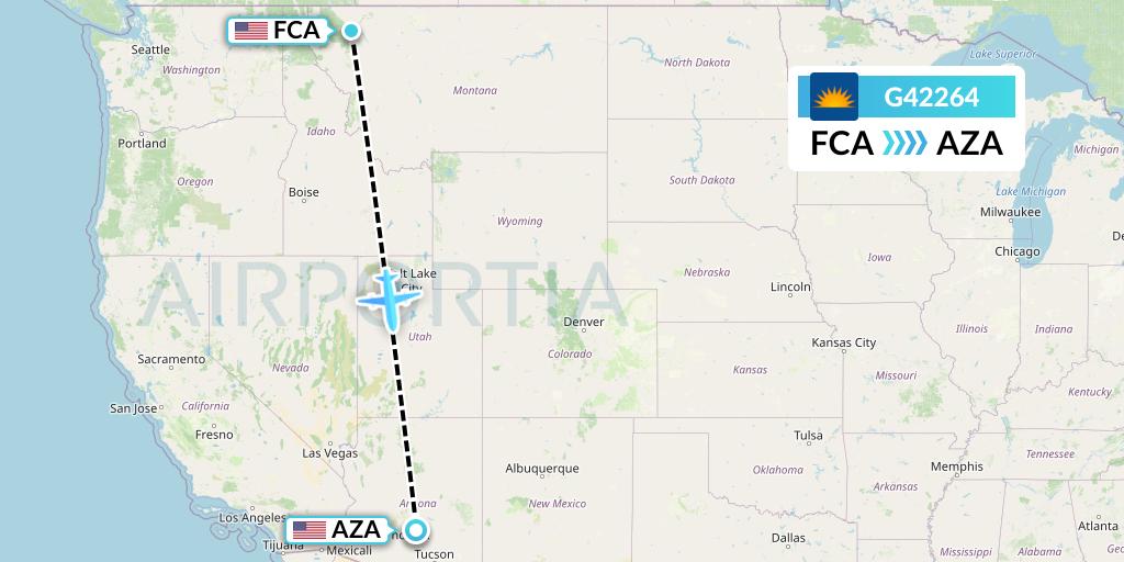 G42264 Allegiant Air Flight Map: Kalispell to Phoenix