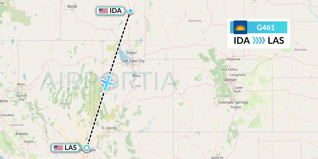 G461 Allegiant Air Flight Map: Idaho Falls to Las Vegas