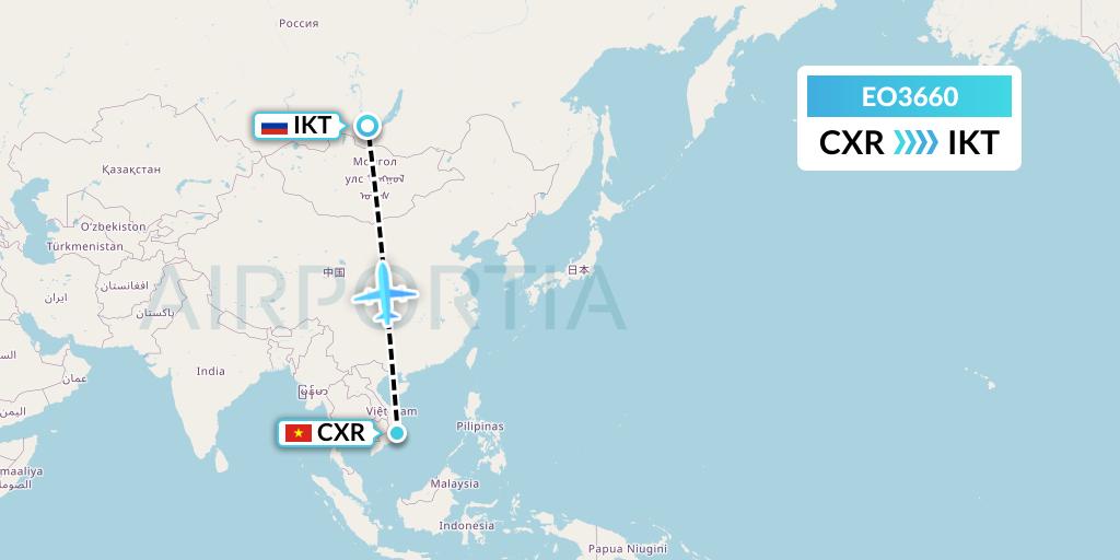EO3660 Pegas Fly Flight Map: Nha Trang to Irkutsk