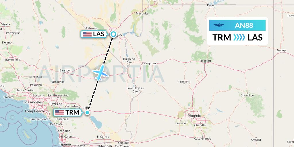 AN88 Advanced Air Flight Map: Thermal to Las Vegas