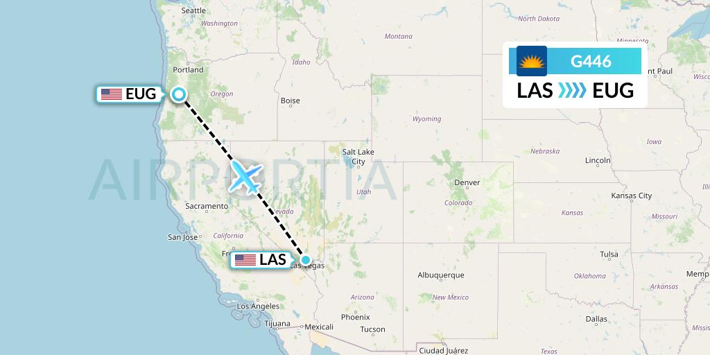 G446 Allegiant Air Flight Map: Las Vegas to Eugene