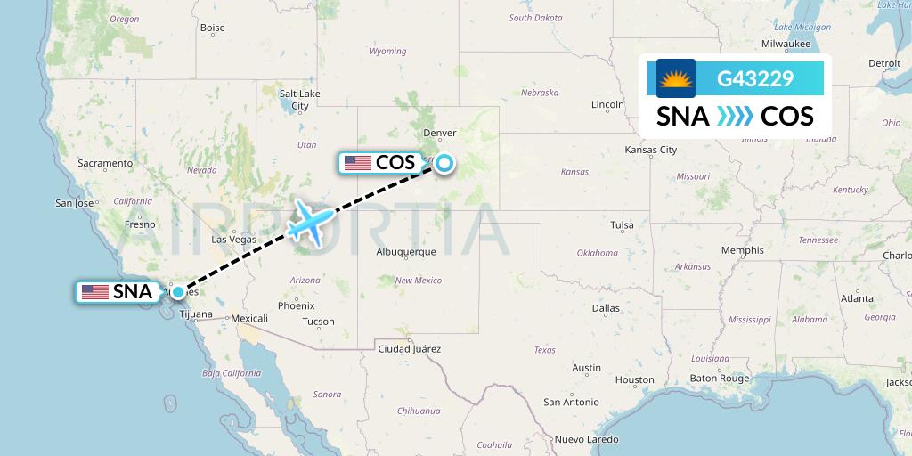 G43229 Allegiant Air Flight Map: Orange County to Colorado Springs