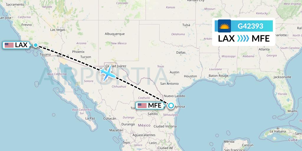 G42393 Allegiant Air Flight Map: Los Angeles to McAllen