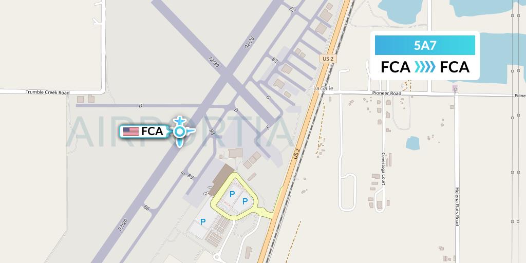 5A7 Alpine Air Express Flight Map: Kalispell to Kalispell