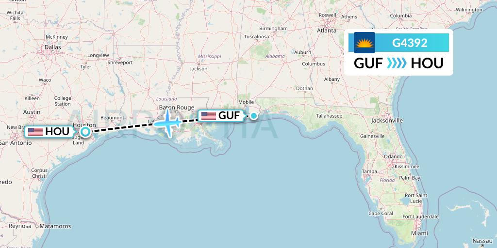 G4392 Allegiant Air Flight Map: Gulf Shores to Houston