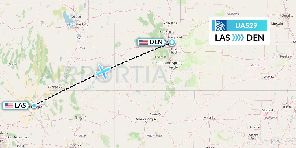 UA529 United Airlines Flight Map: Las Vegas to Denver