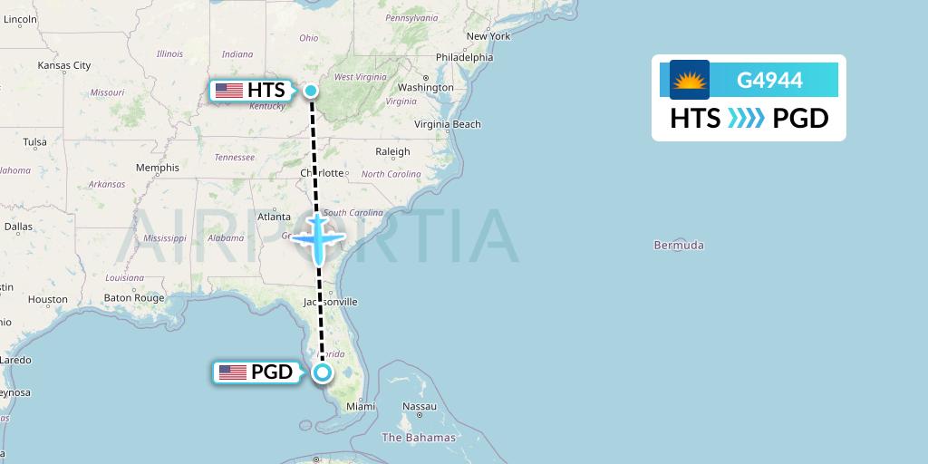 G4944 Allegiant Air Flight Map: Huntington to Punta Gorda